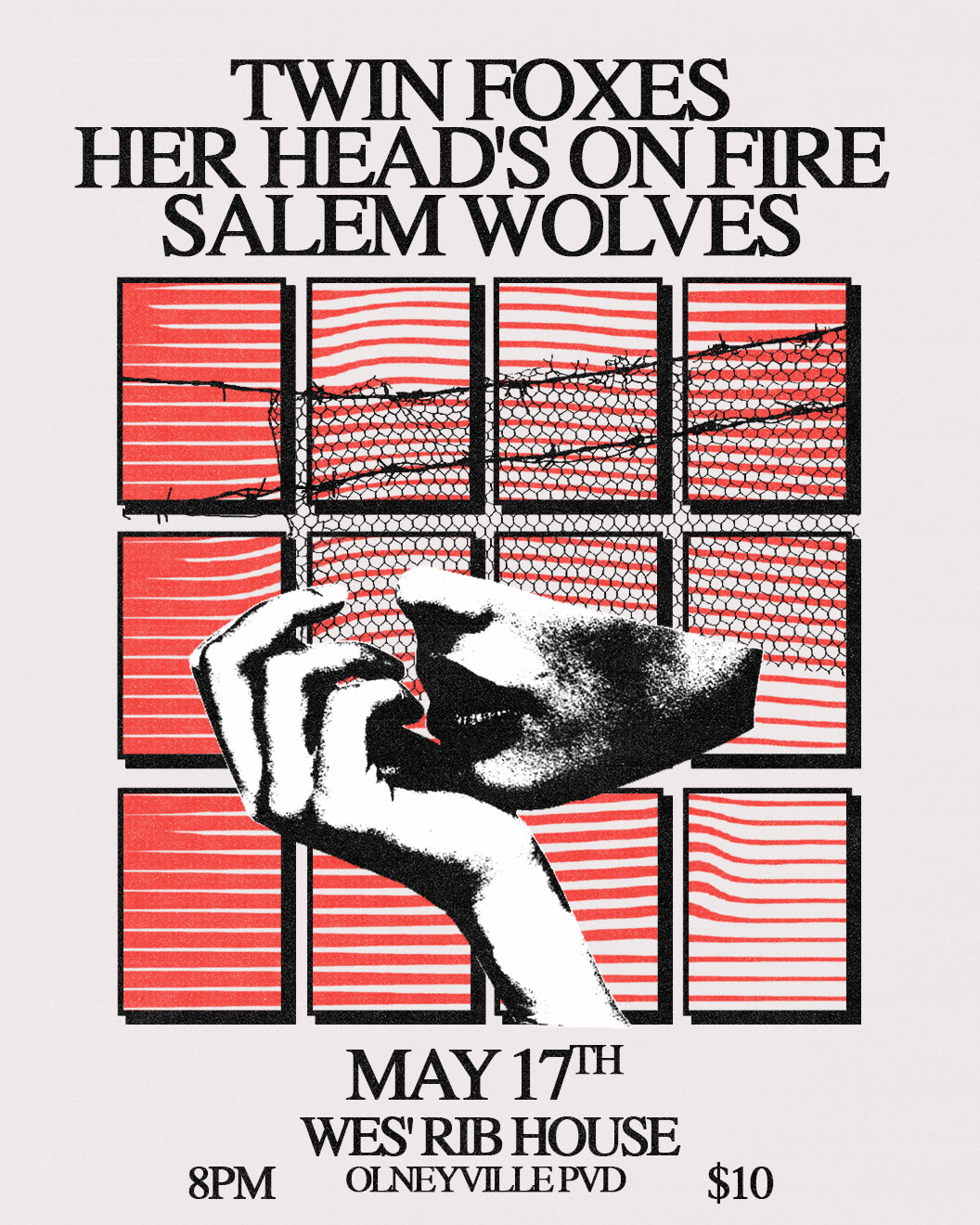 (image for) May 17th: Twin Foxes, Her Head's On Fire, Salem Wolves @ Wes'